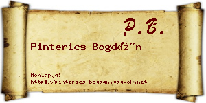 Pinterics Bogdán névjegykártya